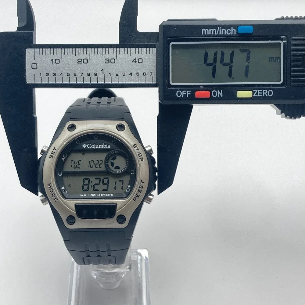 Columbia Men's Digital Watch 45mm Black Date Backlight Alarm Chrono New Battery